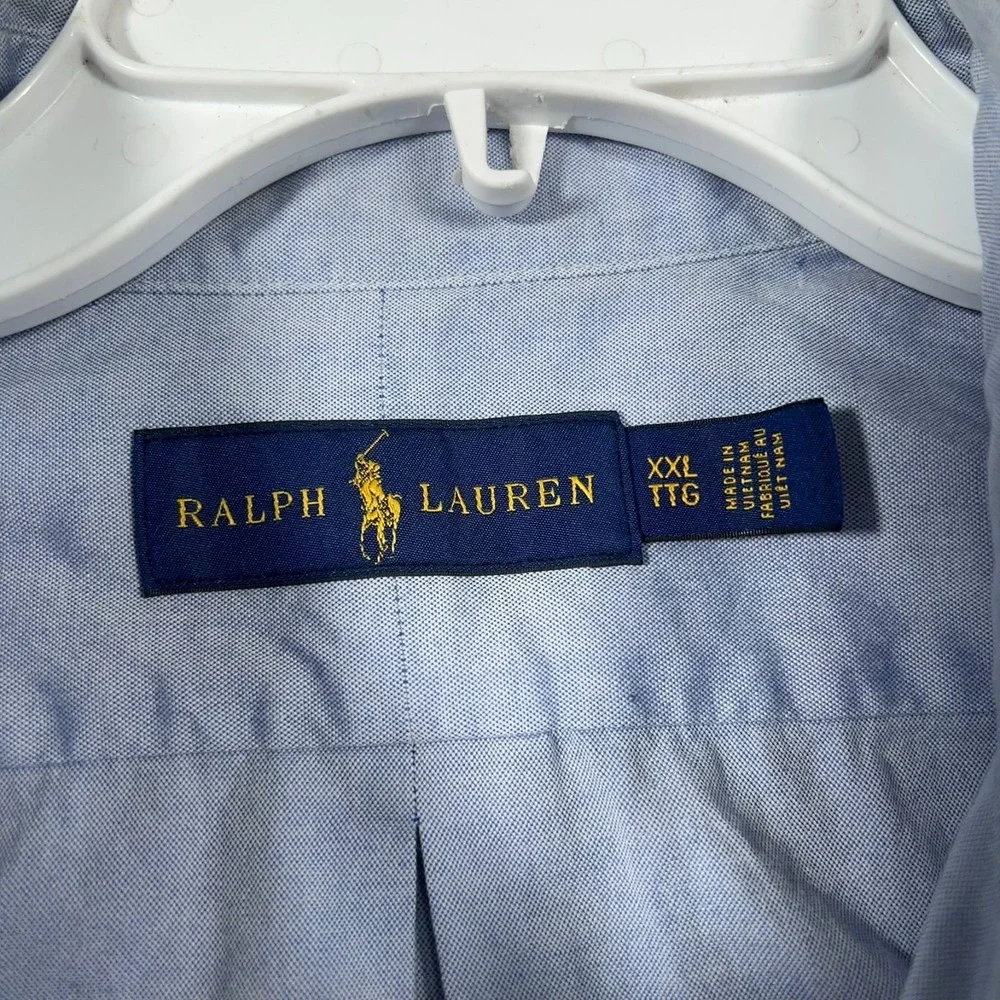Polo Ralph Lauren Button Down Shirt Mens 2XL Blue Long Sleeve Cotton Preppy